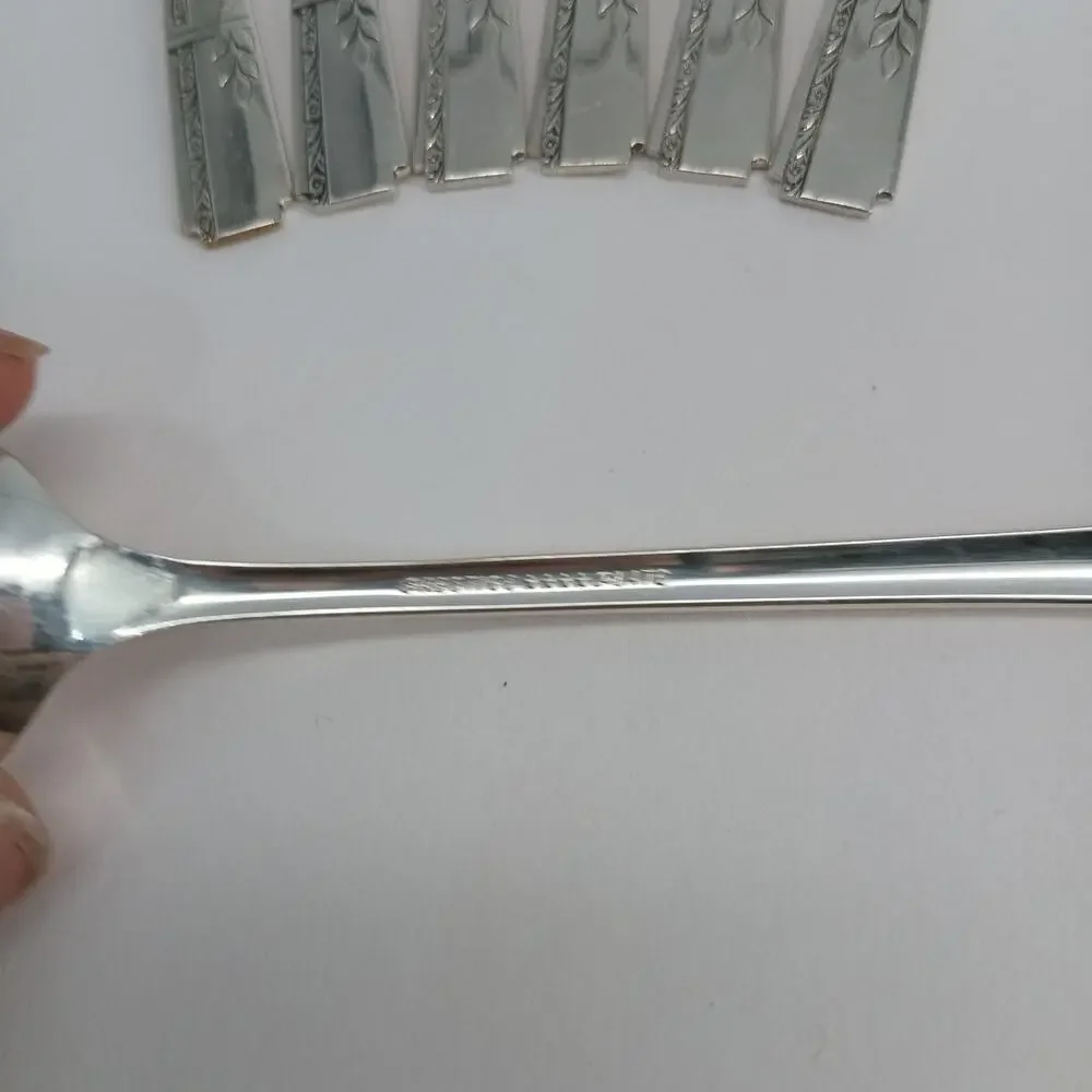 7X LH Tsp Oneida Prestige GRENOBLE Silverplate Long Handled Tea Malt Teaspoons